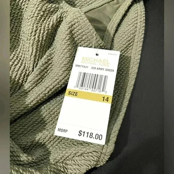 Michael Kors New Logo Ring One Piece Swimsuit Size 14 - Picture 8 of 11